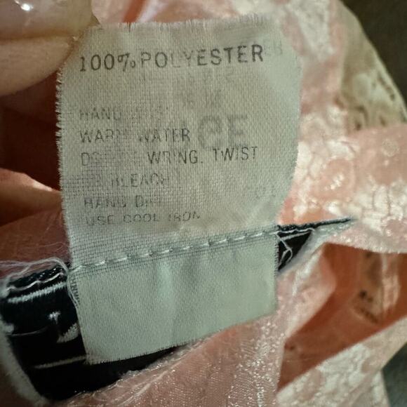 Vintage NATORI Floral Short Robe Lace Satin SIZE LARGE Pink 80s 90s - Picture 6 of 7